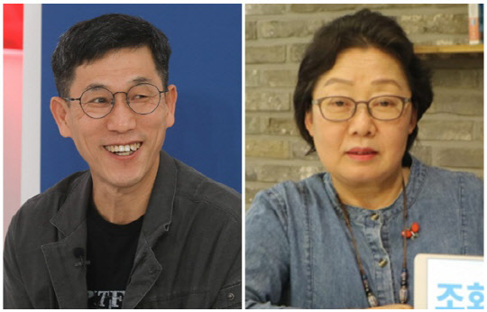 진중권(왼쪽) 전 동양대학교 교수와 오세라비 작가. <연합뉴스>